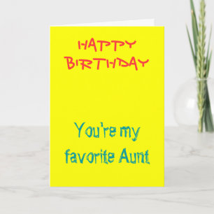 My favourite aunt birthday cards