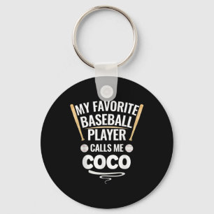 My Favourite Baseball Player Calls Me Coco Key Ring