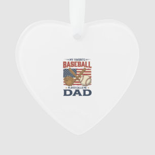 My Favourite Baseball Player Calls Me Dad Vintage Ornament