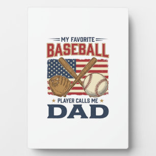 My Favourite Baseball Player Calls Me Dad Vintage Plaque