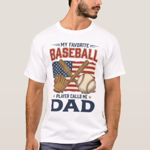 My Favourite Baseball Player Calls Me Dad Vintage T-Shirt