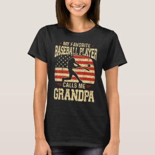 My Favourite Baseball Player Calls Me Grandpa Men T-Shirt