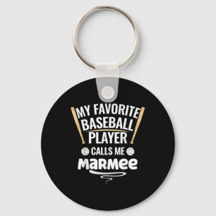 My Favourite Baseball Player Calls Me Marmee Key Ring