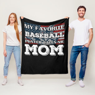 My Favourite Baseball Player Calls me Mum Fleece Blanket