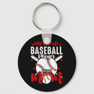My Favourite Baseball Player Calls Me Mum Funny Mo Key Ring