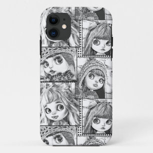 My favourite black and white patchwork dolls  iPhone 11 case