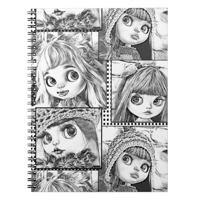 My favourite black and white patchwork dolls  notebook (Front)