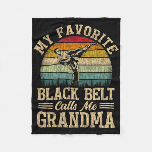 My Favourite Black Belt Calls Me Grandma Mother's Fleece Blanket