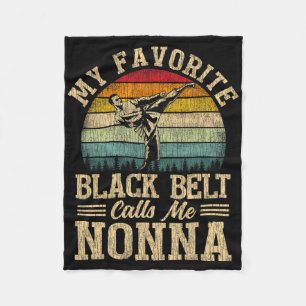 My Favourite Black Belt Calls Me Nonna Mother's Da Fleece Blanket