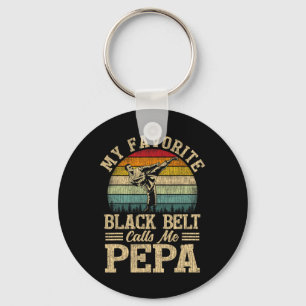 My Favourite Black Belt Calls Me Pepa Father's Day Key Ring