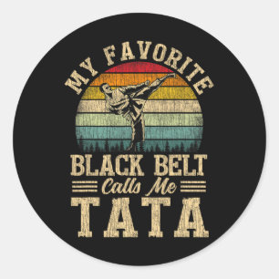 My Favourite Black Belt Calls Me S Breast Mother's Classic Round Sticker