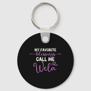 My Favourite Blessings Call Me Wela Grandma Mother Key Ring