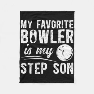 My Favourite Bowler Stepdad Bowling Step-dad Of A Fleece Blanket