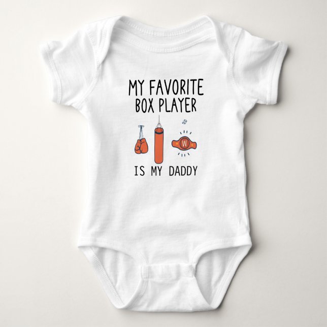 My Favourite Box Player Is My Daddy - Future Boxer Baby Bodysuit (Front)
