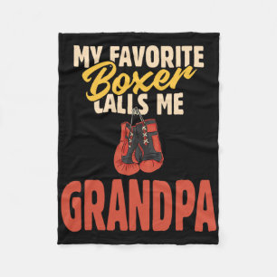 My Favourite Boxer Calls Me Grandpa Fleece Blanket