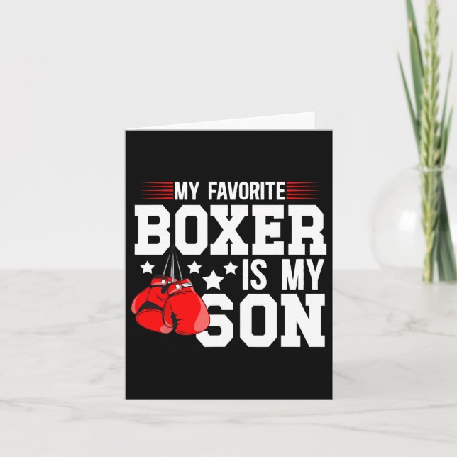 My Favourite Boxer Is My Son Boxing Dad Boxing Fat Card (Front)