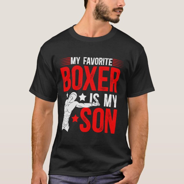 My Favourite Boxer Is My Son Boxing Dad Boxing Fat T-Shirt (Front)
