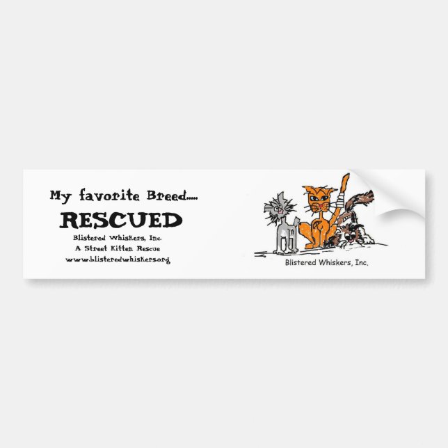 My favourite Breed....., RESCUED Bumper Sticker (Front)