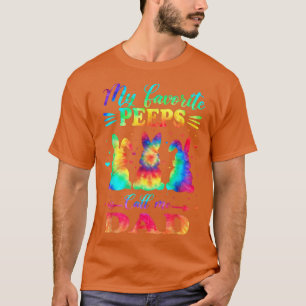My Favourite Bunnies Call Me Dad Easter Tie Dye T-Shirt