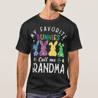 My Favourite Bunnies Call Me Grandma  Bunny Egg Le T-Shirt