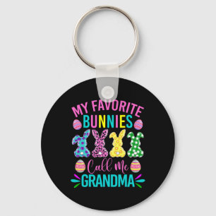 My Favourite Bunnies Call Me Grandma Shirt Cute Ea Key Ring