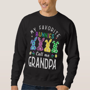 My Favourite Bunnies Call Me Grandpa Bunny Egg Leo Sweatshirt