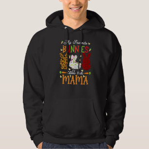 My Favourite Bunnies Call Me Mama Bunny Ears Funny Hoodie