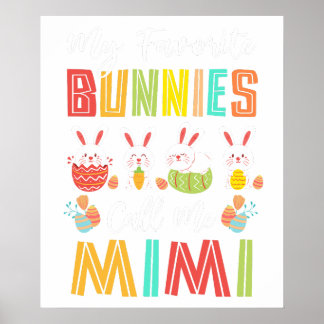 my favourite bunnies call me mimi, retro, vintage poster
