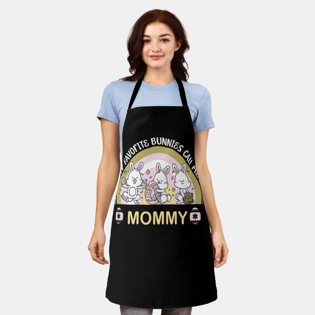 My Favourite Bunnies Call Me Mummy Apron (Worn)