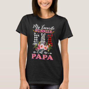 My Favourite Bunnies Call Me Papa Easter Leopard T-Shirt