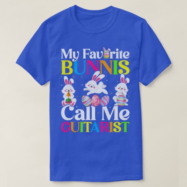 My Favourite Bunny Call Me Guitarist Easter  T-Shirt (Design Front)