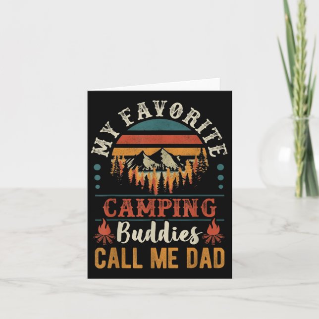 My Favourite Camping Buddies Call Me Dad Funny Fat Card (Front)