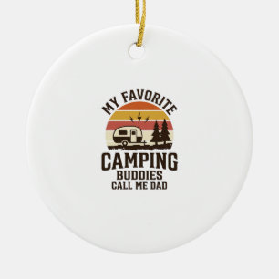 My Favourite Camping Buddies Call Me Dad Vector De Ceramic Tree Decoration