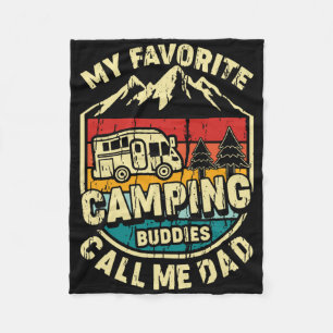 My Favourite Camping Buddies Call Me Dad Vintage F Fleece Blanket