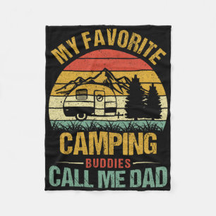 My Favourite Camping Buddies Call Me Dad Vintage F Fleece Blanket