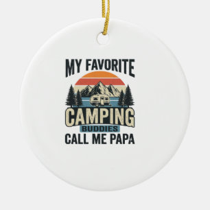 My Favourite Camping Buddies Call Me Papa Shirt_1 Ceramic Tree Decoration