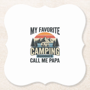 My Favourite Camping Buddies Call Me Papa Shirt_1 Paper Coaster