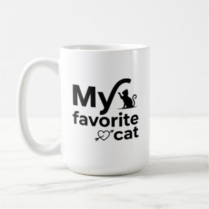 My Favourite Cat Minimalist Typography Modern Pet Coffee Mug
