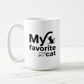 My Favourite Cat Minimalist Typography Modern Pet Coffee Mug