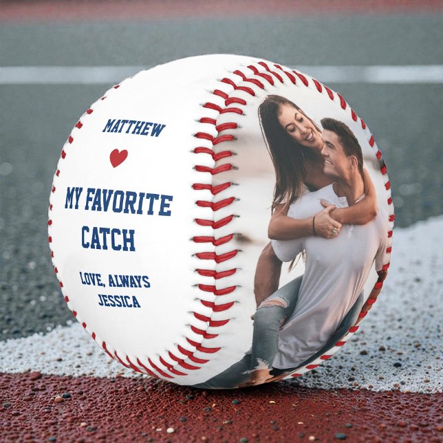 My Favourite Catch Couple Anniversary 2 Photo Baseball (My Favorite Catch Couple Anniversary 2 Photo Baseball)