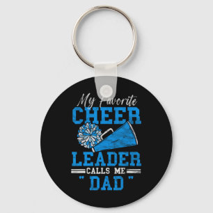 My Favourite Cheerleader Calls Me Dad Loud Proud C Key Ring