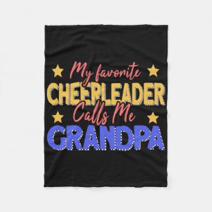 My Favourite Cheerleader Calls Me Grandpa Cheerlea Fleece Blanket