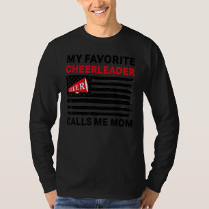 My Favourite Cheerleader Calls Me Mum Usa Flag Mot T-Shirt