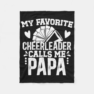 My Favourite Cheerleader Papa Cheer Papa Grandpa Fleece Blanket