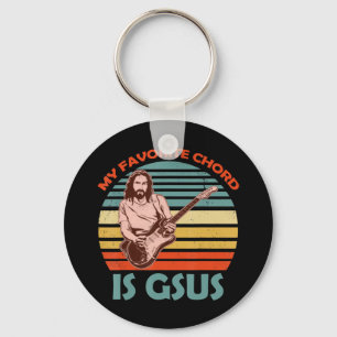My Favourite Chord Is Gsus Jesus Guitarist Guitar  Key Ring