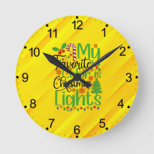 My Favourite Colour is Christmas Lights-55667 Round Clock