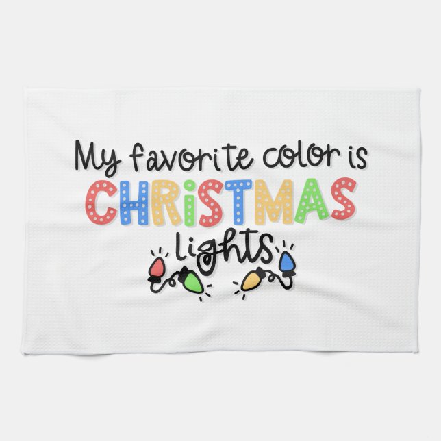 My Favourite Colour is Christmas Lights-67688 Tea Towel (Horizontal)