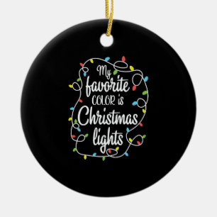 my favourite colour is christmas lights ceramic tree decoration