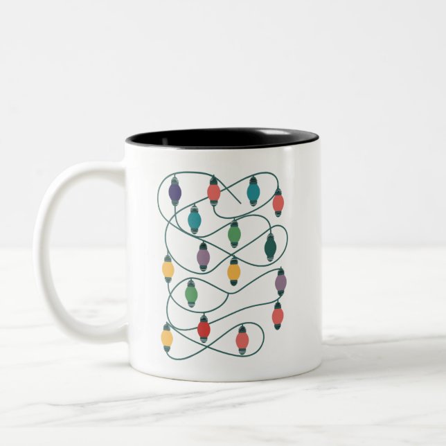 My Favourite Colour Is Christmas Lights Funny Paja Two-Tone Coffee Mug (Left)