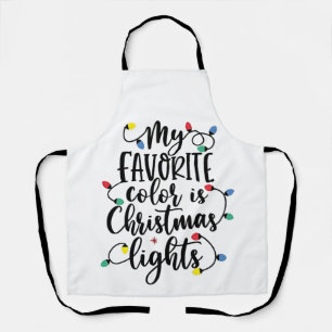 My Favourite Colour is Christmas Lights Santa Clau Apron